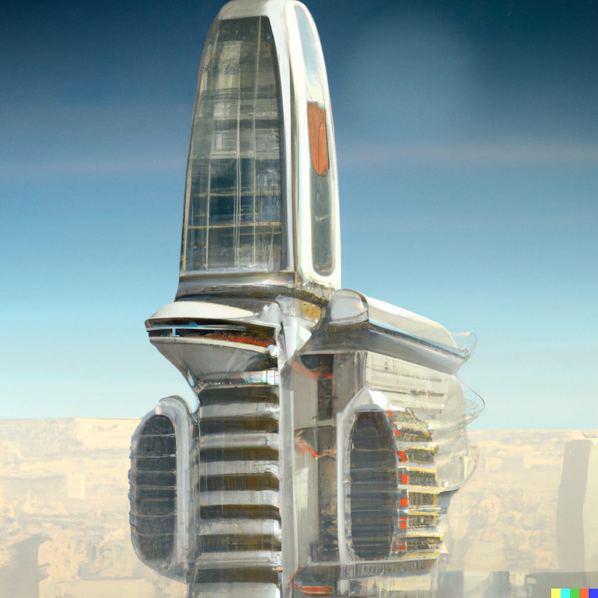 "A futuristic skyscraper in Mars colony in 3040 year owned by the biggest Venture Capital in history"

